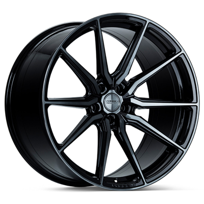 Vossen HF-3はスポークの車輪のMonoblock黒い構成5つ光沢をつける
