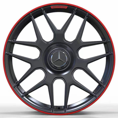 19&quot;は赤い唇を搭載するマットの黒ベンツAMG GTのための車輪を造った