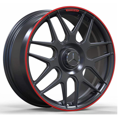 19&quot;は赤い唇を搭載するマットの黒ベンツAMG GTのための車輪を造った